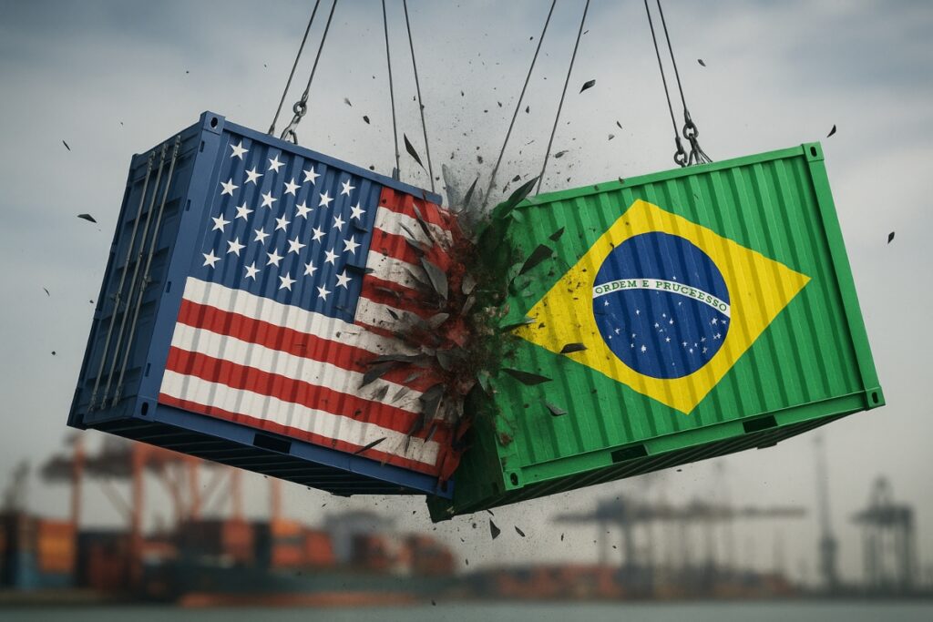 En la foto, una imagen relativa a la guerra comercial entre EEUU y Brasil