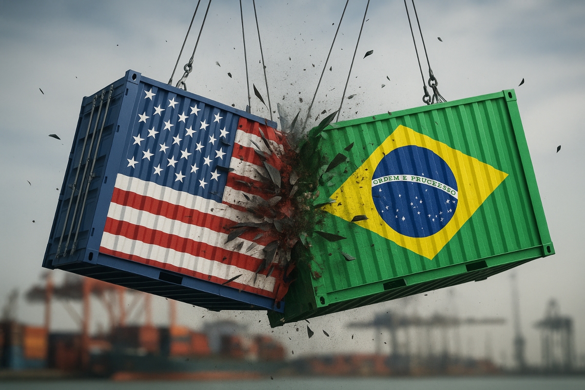En la foto, una imagen relativa a la guerra comercial entre EEUU y Brasil
