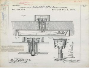 En la foto, patente de uno de los inventos para avisar de que la persona estaba viva en el ataud
