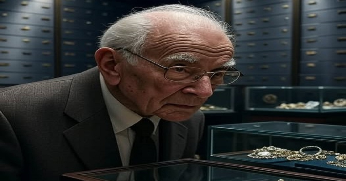 En la foto, una imagen con AI de un hombre en una vidriera con diamantes