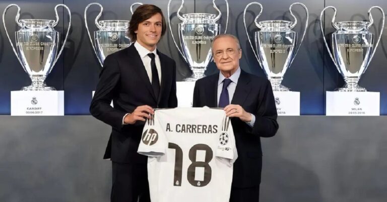 En la foto, Carreras y Florentino durante la presentación del jugador en el Real Madrid