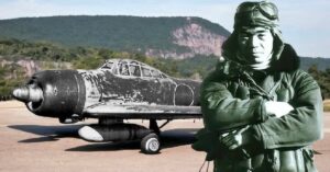 En la foto, un montaje donde se ve al piloto japonés Saburō Sakai