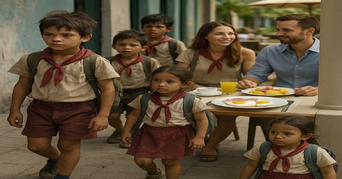 En la foto, imagen hecha con Ai donde se ve el contraste entre la vida de los pobres y los dirigentes en Cuba
