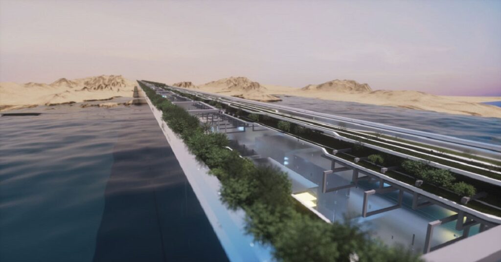 En la foto, la ciudad en línea saudita