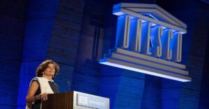 En la foto, la Directora General de la Unesco, Audrey Azoulay