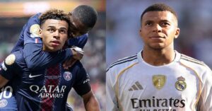 En la foto, una imagen alusiva al partido entre el PSG y el Real Madrid