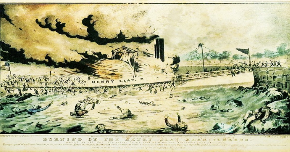 En la foto, un dibujo del vapor Henry Clay