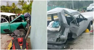 En la foto, autos viejos, una de las causas de los accidentes en Cuba