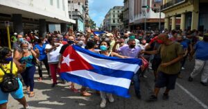 En la foto, manifestaciones del 11 de julio de 2021 en Cuba