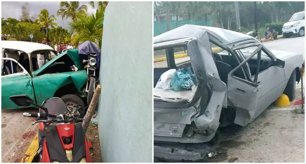 En la foto, autos viejos, una de las causas de los accidentes en Cuba
