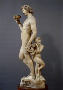 En la foto, la estatua de Baco