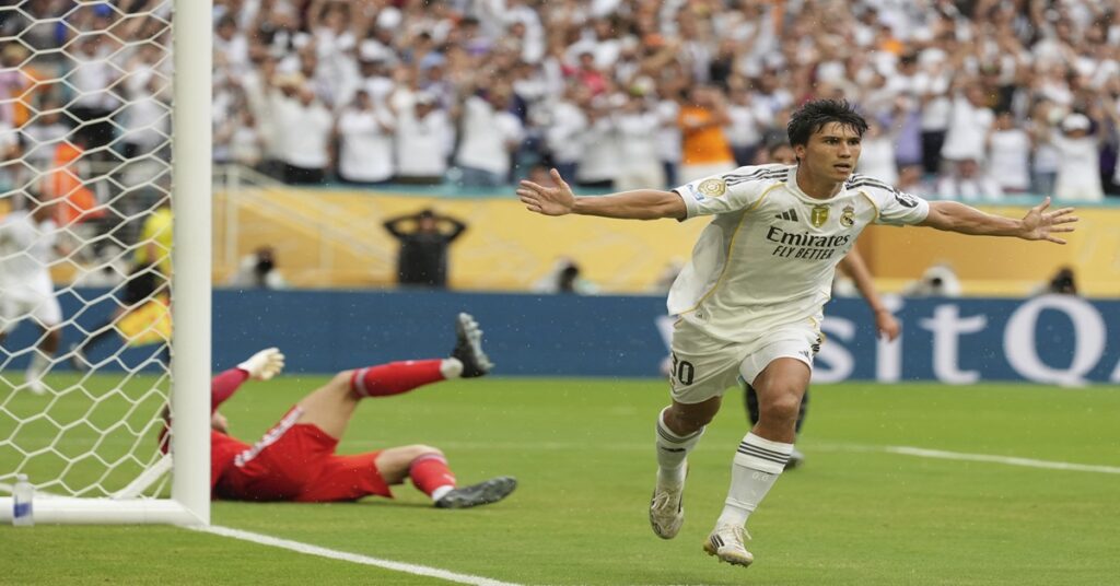 En la foto, Gonzalo celebra su gol ante la Juventus