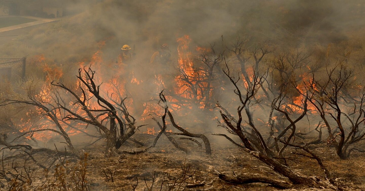 En la foto, incendios en el sur de California