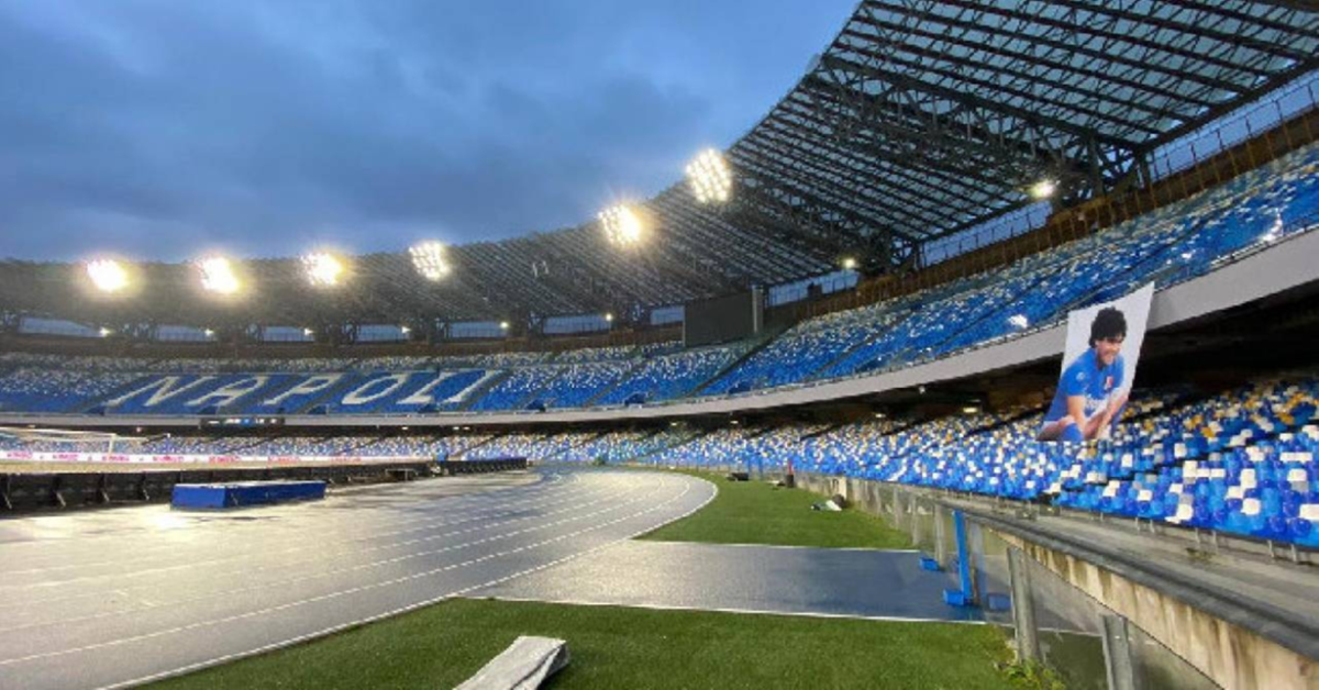 En la foto, una vista parcial el estadio Diego Armando Maradona