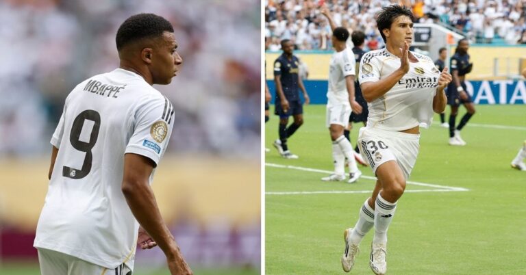 En la foto, Mbappé y Gonzalo, delanteros del Real Madrid