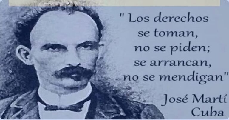 En la foto, una imagen de Martí y un pensamiento martiano