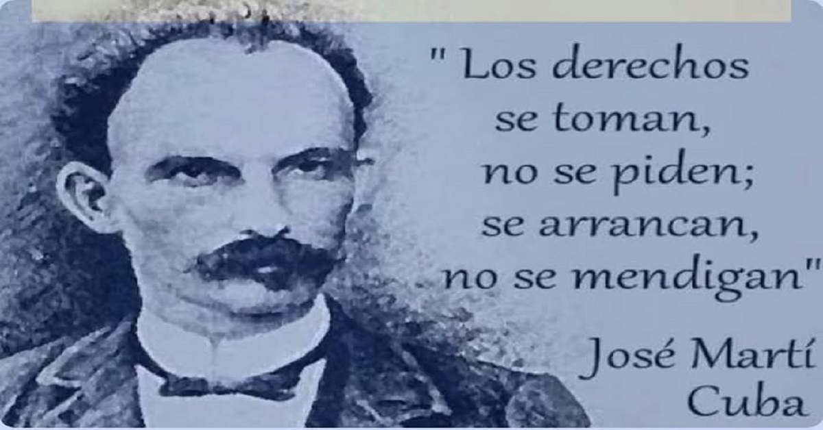 En la foto, una imagen de Martí y un pensamiento martiano