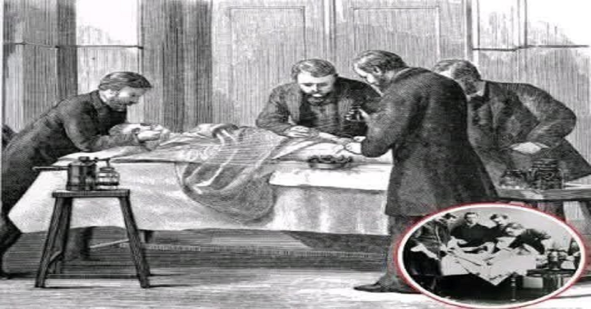 En la foto, un salón quirúrgico hace más de un siglo