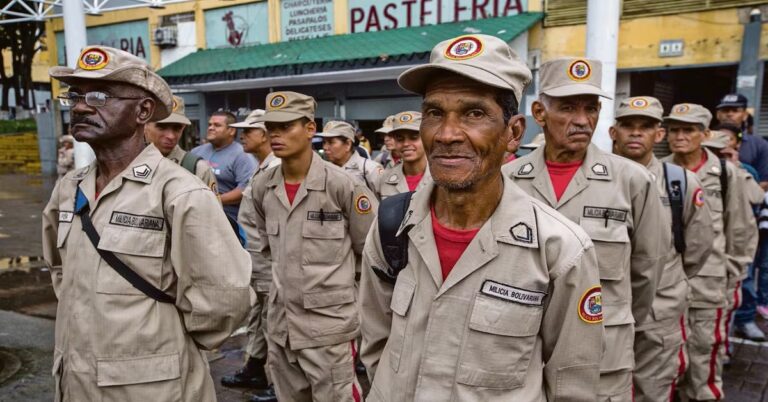 En la foto, milicias Bolivarianas
