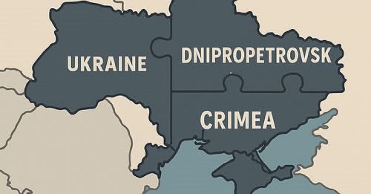 En la foto, mapa de las regiones en conflicto