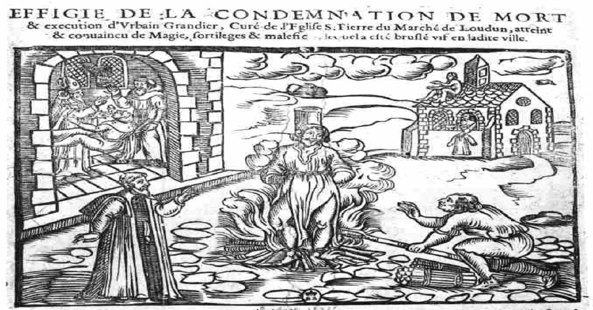En la foto, un grabado de la muerte de Urbain Grandier
