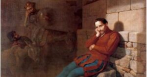En la foto, Miguel de Cervantes