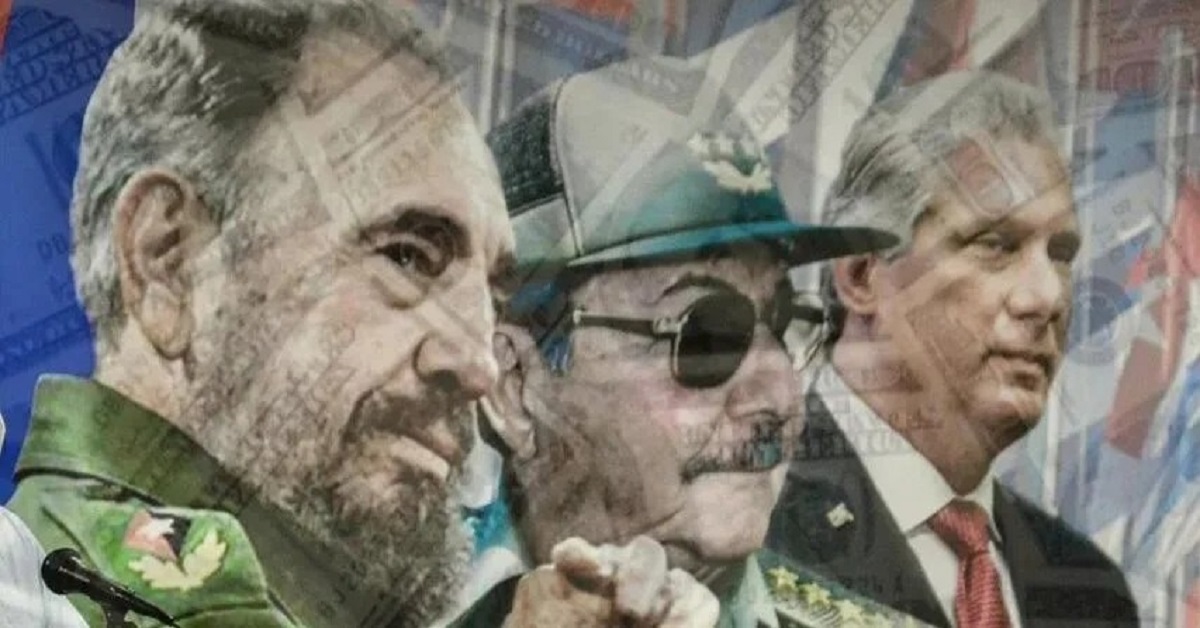 En la foto, una imagen con Fide Castro, Raúl Castro y Díaz-Canel