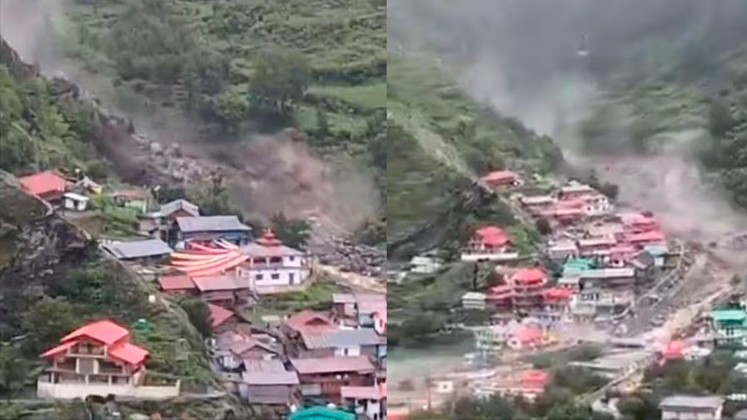 En la foto, desborde repentino del río Kheerganga