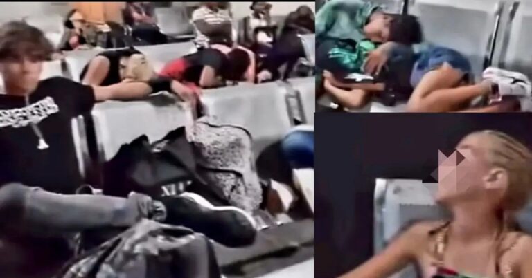 En la foto, niños abandonados en la terminal de trenes de Santa Clara