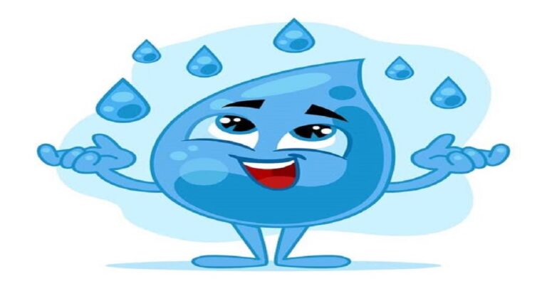 En la foto, un dibujo que representa una gota de agua