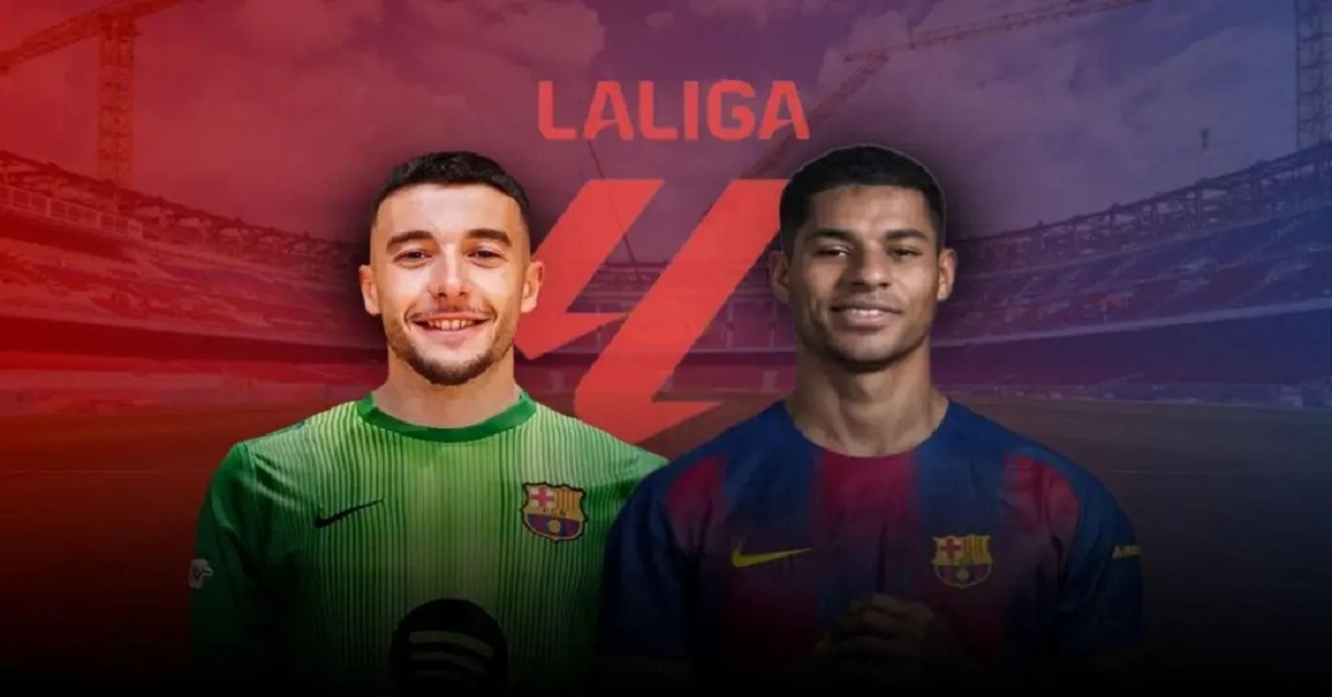 En la foto, Joan García y Marcus Rashford