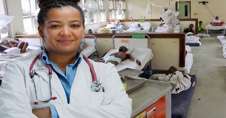En la foto, una doctora cubana en Angola