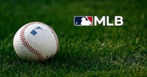 En la foto, el logo de la MLB