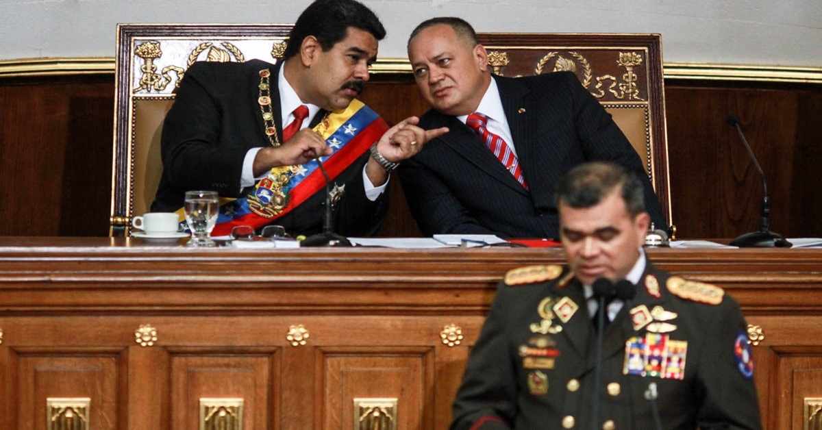 En la foto, Nicolás Maduro, Diosdado Cabello y Vladimir Padrino