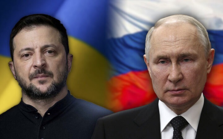 En la foto, un montaje con Zelenski y Putin