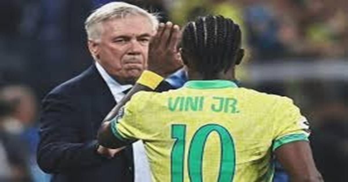 En la foto, Vinicius y Ancelotti