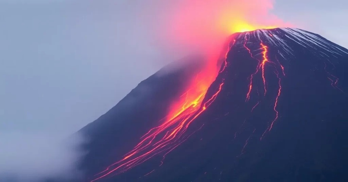 En la foto, el volcán Krashenínnikov