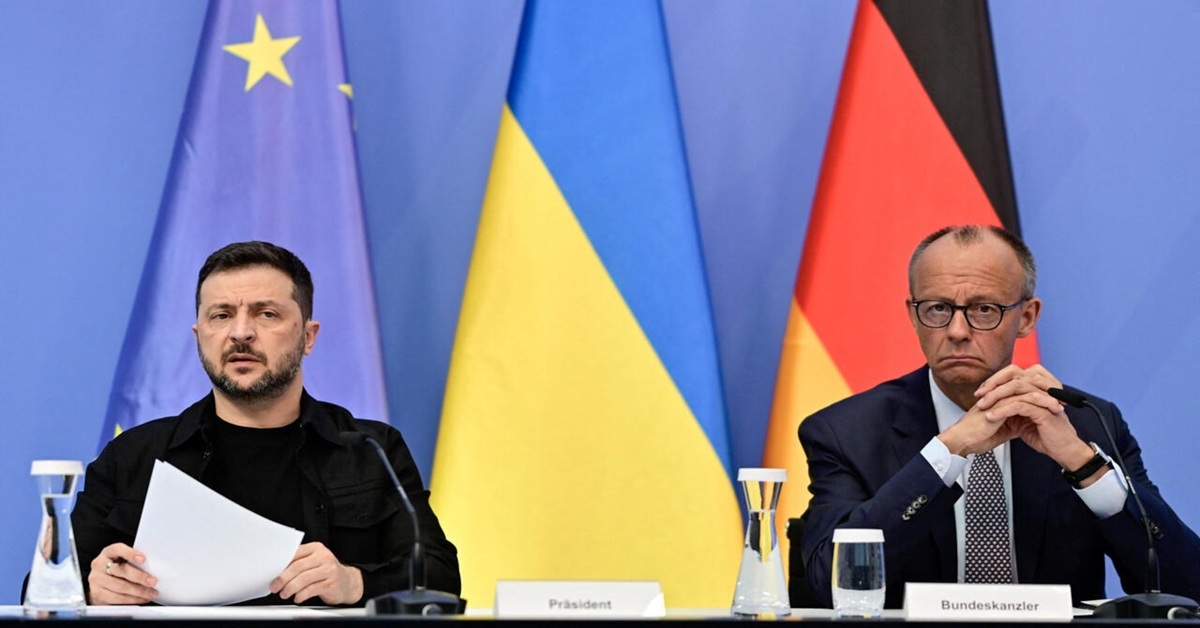 En la foto, Zelenski y Merz