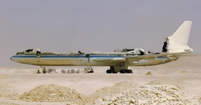 En la foto, el avión siniestrado