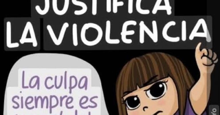 En la foto, un dibujo con un mensaje relativo a la violencia