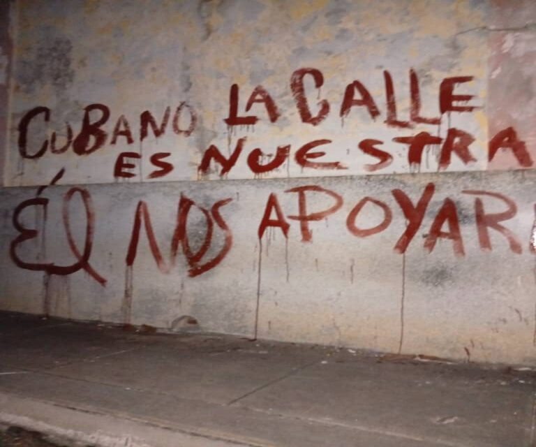 En la foto, pintura en una pared de San Antonio de los Baños