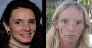 En la foto, Brenda Heist, antes y después de su 'desaparición'