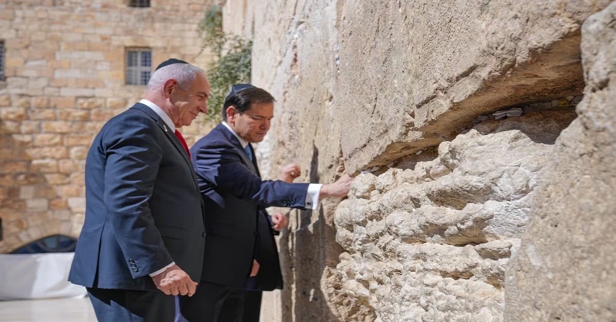 En la foto, Netanyahu y Marco Rubio en el Muro de los Lamentos