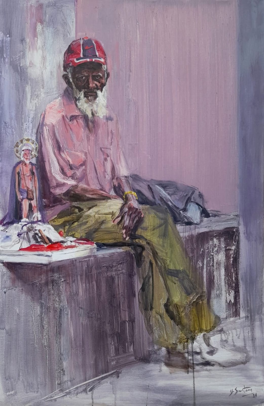 En la foto, la pintura Pídele