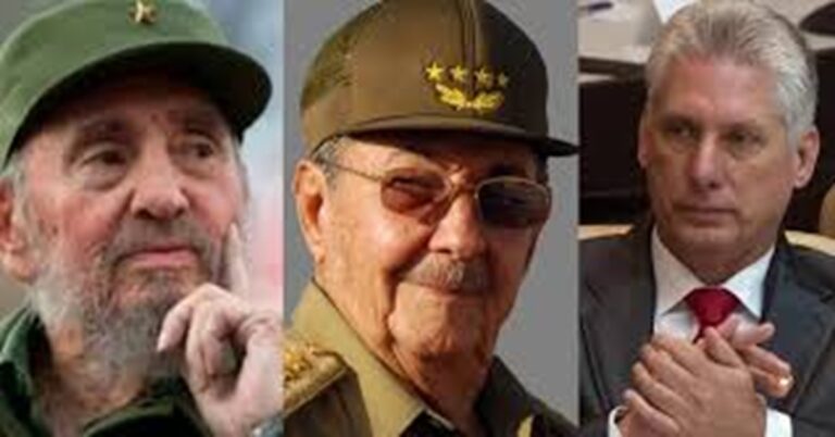 En la foto, los últimos tres dictadores de Cuba