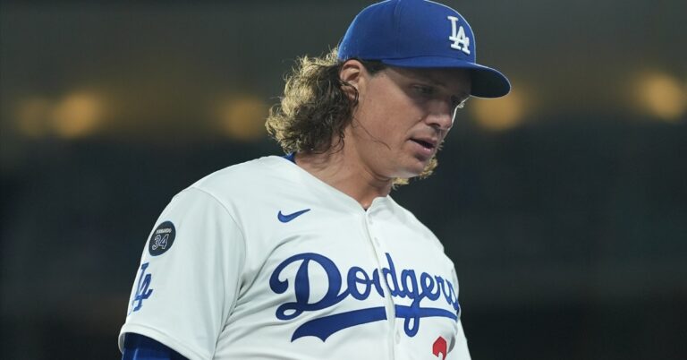 En la foto, el pitcher de Dodgers Tyler Glasnow