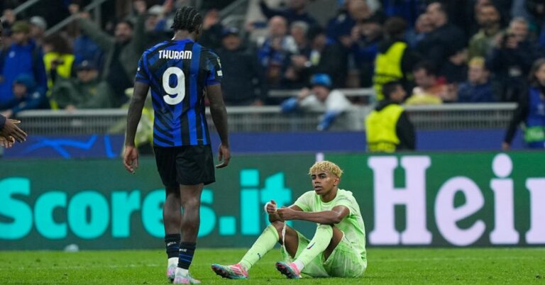 En la foto, Lamine Yamal eliminado en Champions por el Inter