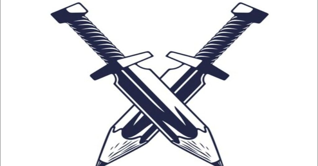 En la foto, dos lápices como si fueran espadas o tornillos