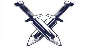 En la foto, dos lápices como si fueran espadas o tornillos