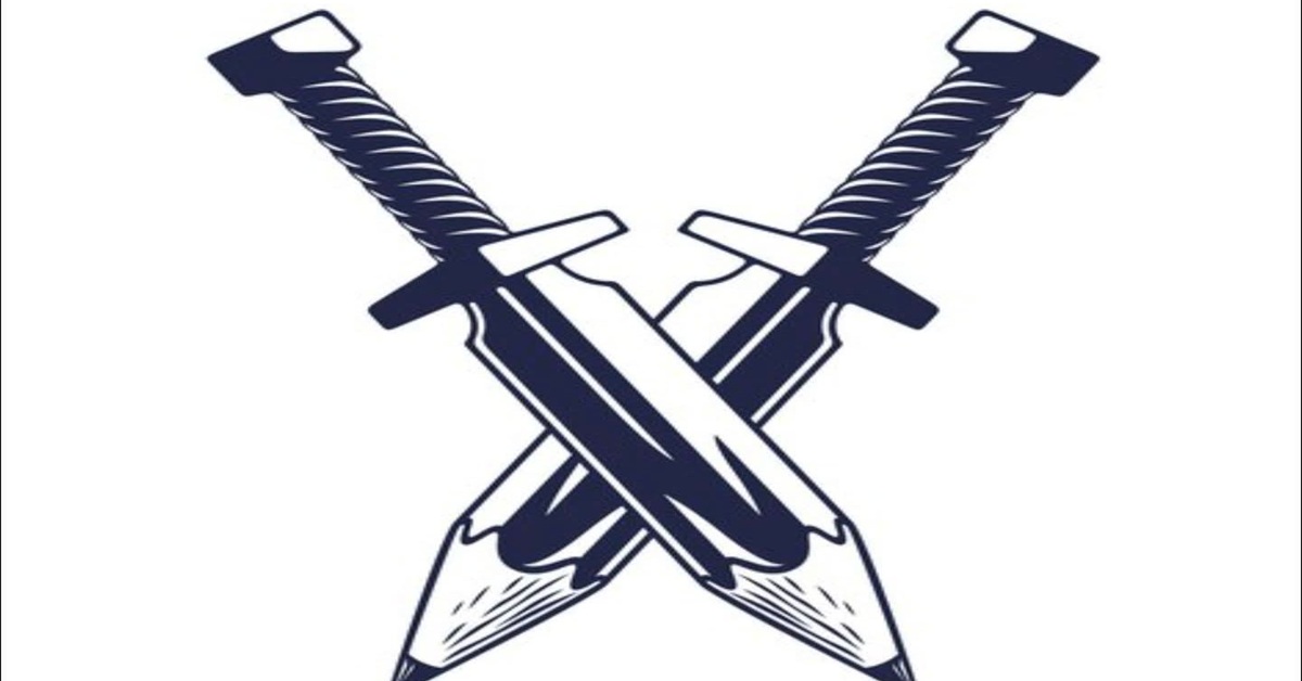 En la foto, dos lápices como si fueran espadas o tornillos